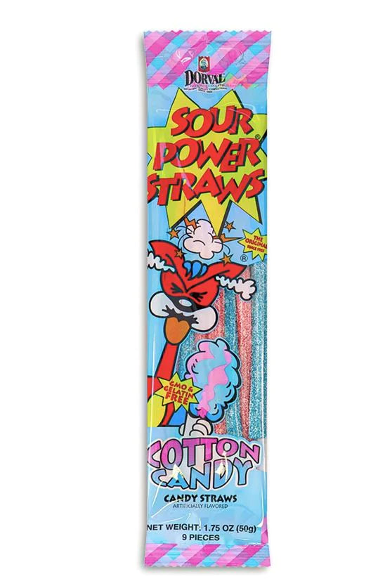 SOUR POWER STRAWS COTTON CANDY