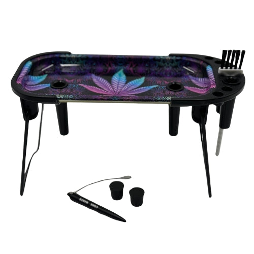 WEED LEAF PURPLE ROLLING CONSOLE