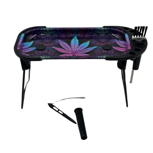 WEED LEAF PURPLE ROLLING CONSOLE