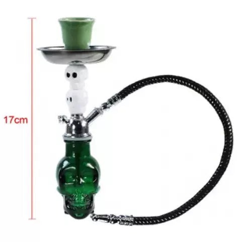 GREEN SKULL MINI 17CM HOOKAH