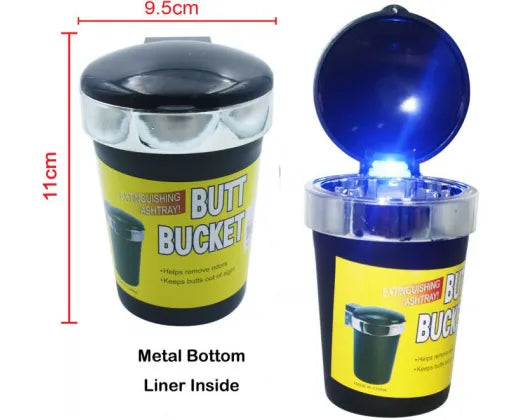 LED BUCKET ASHTRAY WITH LID