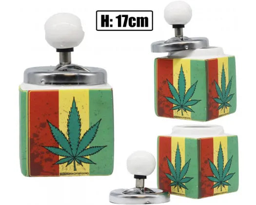 RASTA LEAF SPINNING ASHTRAY