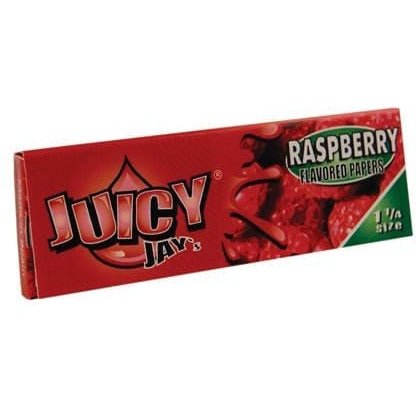 JUICY JAYS 1 1/4 RASPBERRY ROLLING PAPERS | High Delights | Bongs, Grinders, Paper, Wraps &amp; Accessories