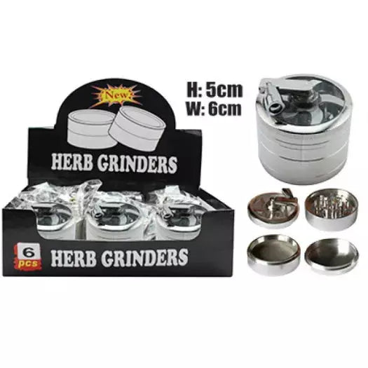 4 PIECE 50MM METAL GRINDER WITH HANDLE