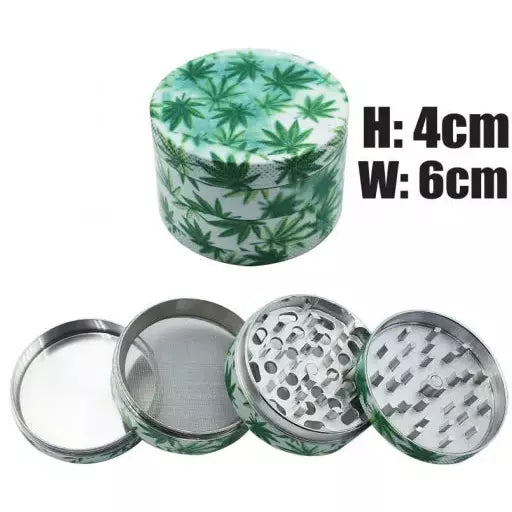 LEAF PRINT BIG 4 PIECE 60MM METAL GRINDER