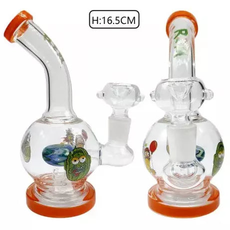 RICK &amp; MORTY ORANGE BUBBLE BONG