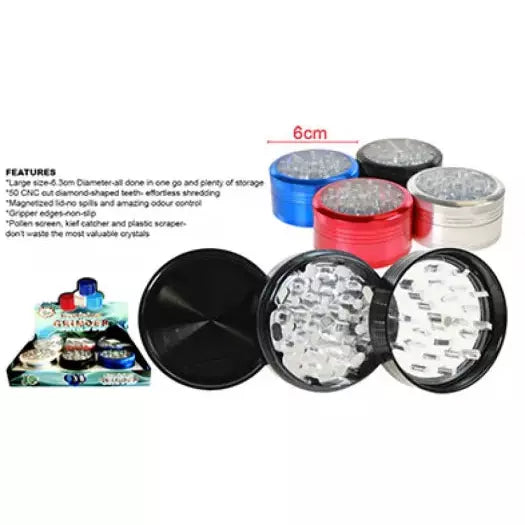 ALUMINIUM 3 PIECE 60MM METAL GRINDER